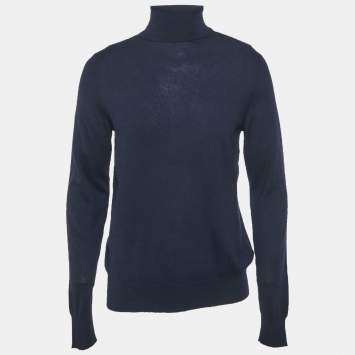 Pre Owned Ralph Lauren Purple Label Navy Blue Cashmere Turtle Neck Sweater M