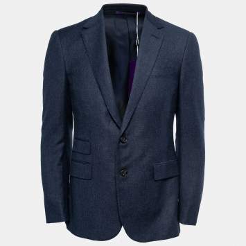 Pre Owned Ralph Lauren Purple Label Dark Blue Wool Tailored Blazer M