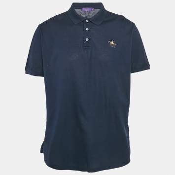Pre Owned  Ralph Lauren Purple Label Navy Blue Cotton Pique Polo T-Shirt XXL