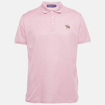 Pre Owned Ralph Lauren Purple Label Pink Cotton Pique Polo T-Shirt XL