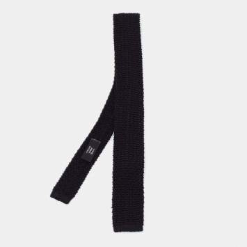 Pre Owned Ralph Lauren Black Knit Silk Skinny Tie