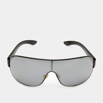Pre Owned Ralph Lauren Black/Red RL7014 Shield Sunglasses