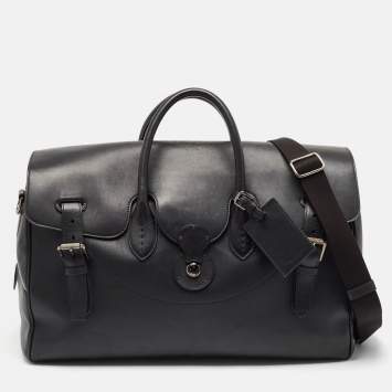Pre Owned Ralph Lauren Black Leather Ricky 50 Weekender