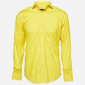 Pre Owned Ralph Lauren Yellow Cotton  Long Sleeve Shirts M