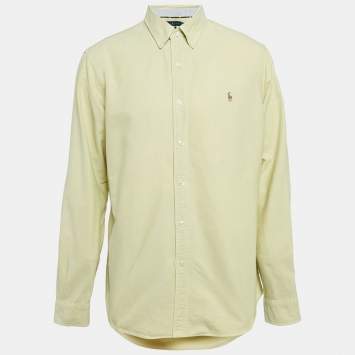 Pre Owned Ralph Lauren Light Green Cotton Slim Fit Shirt XL