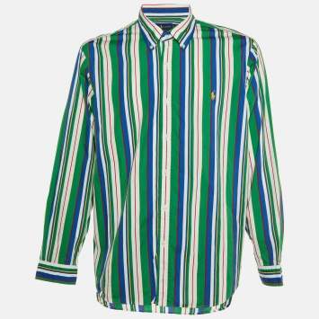 Pre Owned Ralph Lauren Multicolor Striped Cotton Classic Fit Shirt XL