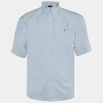 Pre Owned Ralph Lauren Light Blue Denim Button Front Shirt XL