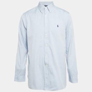 مملوكة مسبقًا Ralph Lauren Blue Cotton Full Sleeve Shirt XL