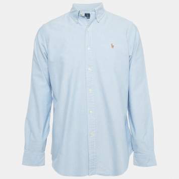 مملوكة مسبقًا Ralph Lauren Blue Cotton Full Sleeve Shirt M