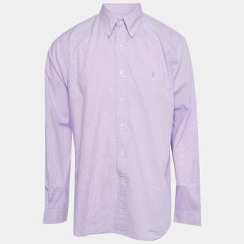 مملوكة مسبقًا Ralph Lauren Purple Check Print Long Sleeve Shirt XL