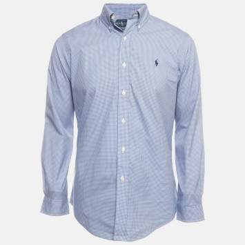 Pre Owned Ralph Lauren Blue Check Cotton Button Down Shirt S