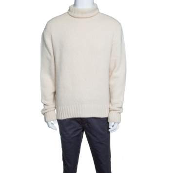 Pre Owned Ralph Lauren Cream Cashmere Turtle Neck Long Sleeve Sweater XL