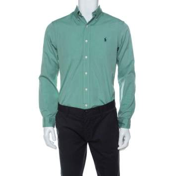 Pre Owned Ralph Lauren Green Cotton Buttoned Shirt S