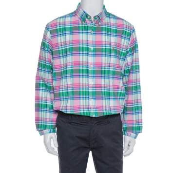 Pre Owned Ralph Lauren Multicolor Plaid Cotton Long Sleeve Button Front Shirt XL