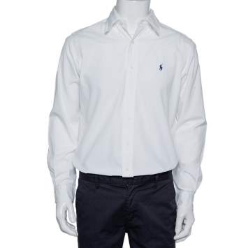 Pre Owned Ralph Lauren White Cotton Button Front Shirt S