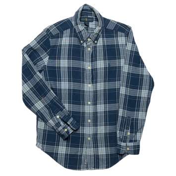 Pre Owned Ralph Lauren Blue Checkered Cotton Button Front Shirt L