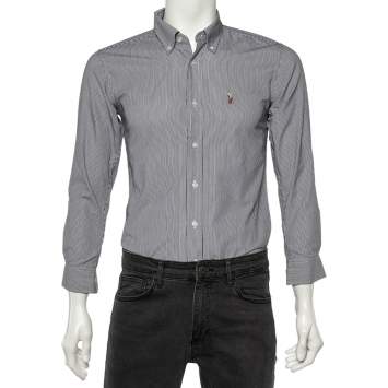 Pre Owned Ralph Lauren Monochrome Striped Cotton Classic Fit Shirt S