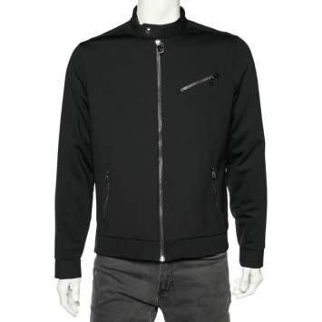 Pre Owned Ralph Lauren Black Synthetic Zip Front Jacket L