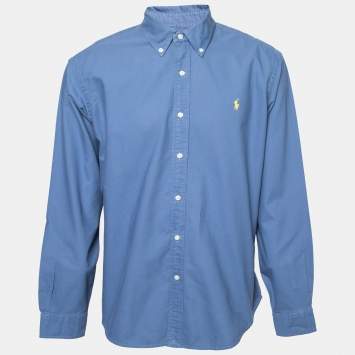 Pre Owned Ralph Lauren Blue Cotton Classic Fit Button Down Shirt XL