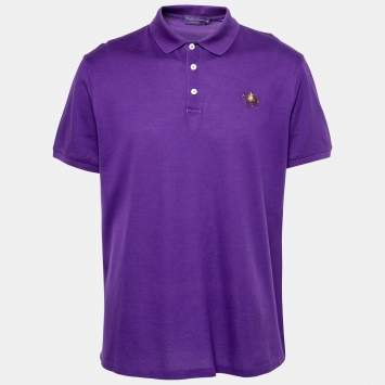 Pre Owned Ralph Lauren Purple Cotton Pique Short Sleeve Polo T-Shirt XXL