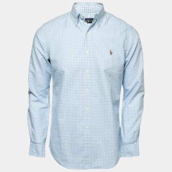 Pre Owned Ralph Lauren Blue Gingham Check Cotton Button Down Shirt S
