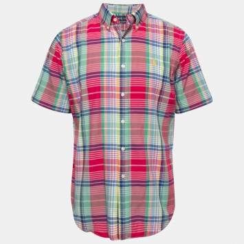 Pre Owned Ralph Lauren Multicolor Patterned Cotton Short Sleeve Shirt M