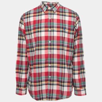 Pre Owned Ralph Lauren Multicolor Plaided Cotton Full Sleeve Custom Fit Shirt L