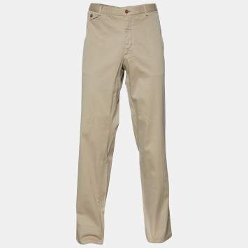 Pre Owned Polo Ralph Lauren Beige Cotton Straight Leg Pants XXL