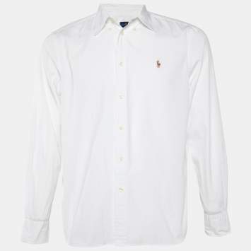 Pre Owned Ralph Lauren White Cotton Button Front Shirt L