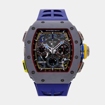 Pre Owned Richard Mille RM65-01 Split Chronograph RM65-01 FQ Automatic Black Quartz Carbon Men's Wristwatch 50mm