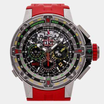 Pre Owned Richard Mille Flyback RM60-01 Black Titanium Automatic Men's Watches 50mm