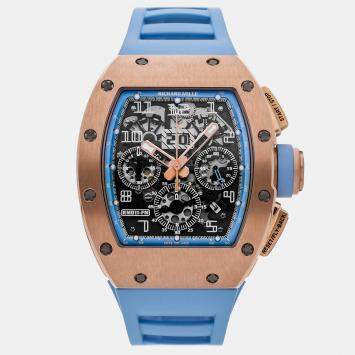Pre Owned Richard Mille RM 011 Felipe Massa Black 18K Rose Gold Automatic Men's Watches 50x40mm