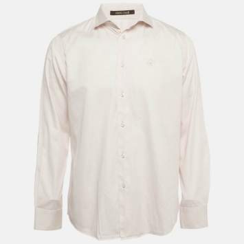 Pre Owned Roberto Cavalli Pink Cotton Long Sleeve Shirt XL