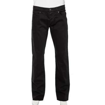 Pre Owned Roberto Cavalli Black Denim Straight Fit Jeans M