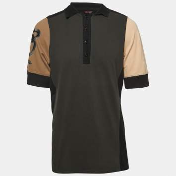 Pre Owned Roberto Cavalli Multicolor Patterned Cotton Polo T-Shirt 4XL