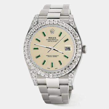 Rolex Custom 4.5CT Diamond Stainless Steel Datejust II 116300 Automatic Men's Wristwatch 41 mm