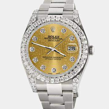 Rolex Custom Champagne 4.5ct Diamond Stainless Steel Datejust II 116300 Automatic Men's Wristwatch 41 mm