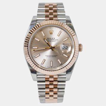 Pre Owned Rolex Datejust 126331-0010 Automatic Sundust 18K Rose Gold Stainless Steel Men’s Wristwatch 41 mm