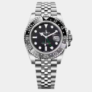 Pre Owned Rolex GMT Master II 126710GRNR Bruce Wayne Black Stainless Steel Automatic Men's Wristwatch 40 mm