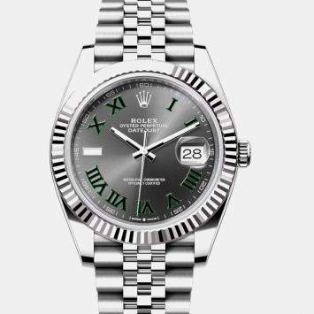 Pre Owned ساعة يد رجالية رولكس ديتجست 126334 ويمبلدون سليت ستانلس ستيل أوتوماتيكية 41 ملم