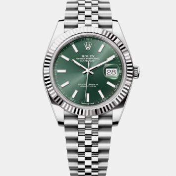 Pre Owned Rolex Datejust 126334 Mint Green Stainless Steel Automatic Men's Wristwatch 41 mm