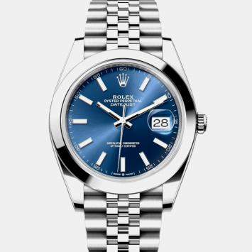 Pre Owned Rolex Datejust 126300 Blue Stainless Steel Automatic Men's Wristwatch 41 mm