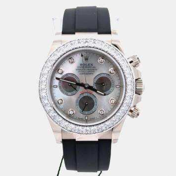Pre Owned ساعة يد رجالية رولكس كوسموغراف دايتونا 126589RBR ذهب أبيض عيار 18 فضية ماس أوتوماتيكي 40 مم