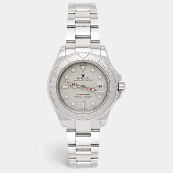 Pre Owned Rolex Silver Platinum Stainless Steel Yacht-Master 16622 Men's Wristwatch 40 mm