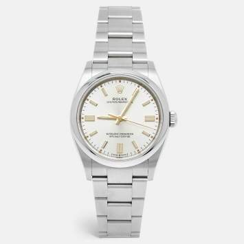 Pre Owned Rolex Silver Oystersteel Oyster Perpetual M126000-0008 Women's Wristwatch 36 mm