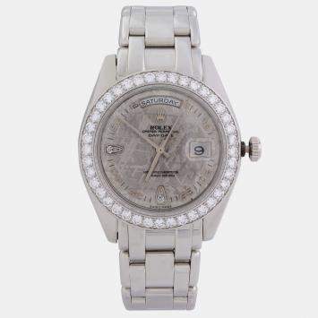 Rolex Meteorit Diamond Platinum Day-Date Automatic Men's Wristwatch 39 mm