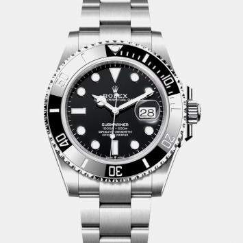 Pre Owned Rolex Black Stainless Steel Submariner 126610 Automatic Men's Wristwatch 41 mm