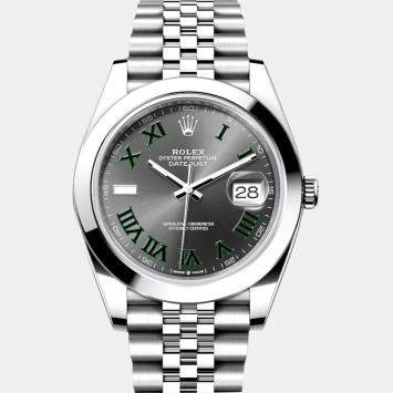 Rolex Slate Stainless Steel Datejust Automatic Men's Wristwatch 41 mm