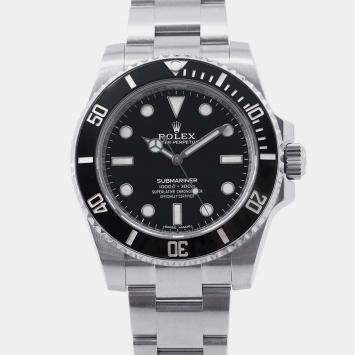 Rolex Black Stainless Steel Submariner Automatic Men's Wristwatch 40 mm