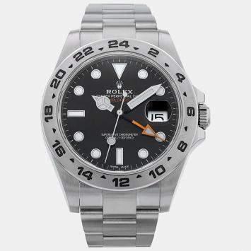Rolex Black Stainless Steel Explorer II 216570 Men's Wristwatch 40 mm